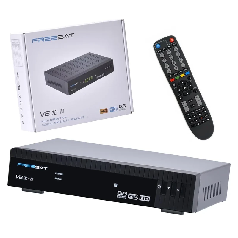 GTMedia V8 X II Satellite Receiver DVB-S2X/S2/S, H.265 HEVC 10bit Full HD 1080P Digital Satellite Decoder with Built-in 2.4G WiFi, CA Card Slot, PVR Ready, and Multi-Language Support