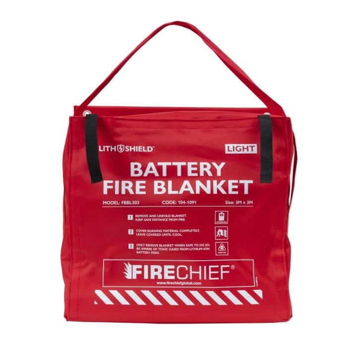 Firechief LithShield Light Battery Fire Blanket 3 x 3m (FBBL303) | Lithium-Ion Fire Blanket | Withstands Up to 1000°C | Reduces Toxic Fumes | Easy to Store & Deploy