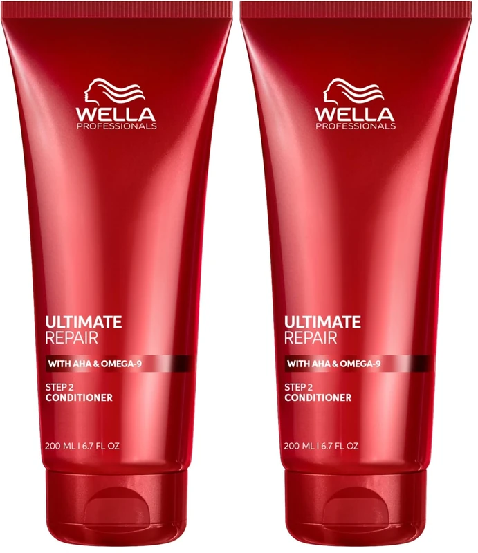 Wella Professionals Ultimate Repair Conditioner - Nourishing Deep Conditioner for Damaged Hair - With AHA & Omega-9 - For All Hair Types (200ml) (Pack of 2)