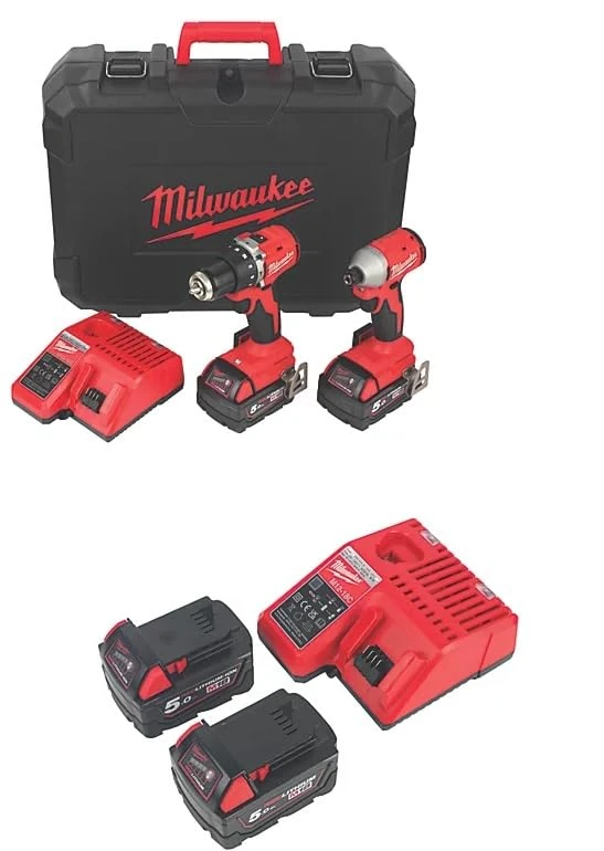 Milwaukee M18 BPP2C-502C Heavy Duty Twin Pack 2 x 5.0Ah