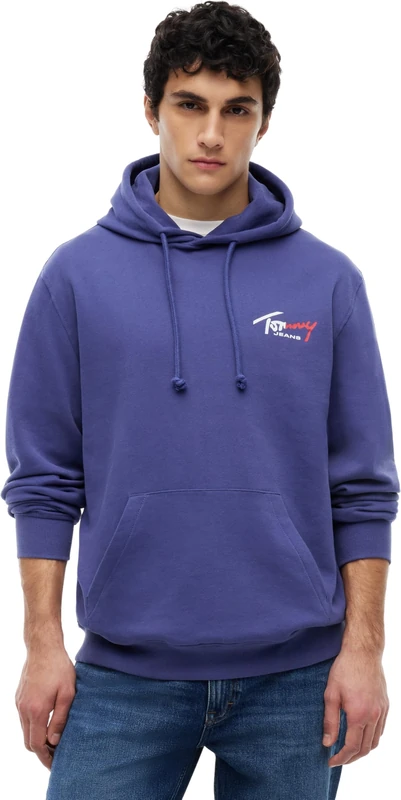 Tommy Jeans Men's Tjm Reg Entry Sign Hoodie Ext DM0DM22680 Pullover Hoodie, BLUE (Blue Storm), L - Image 1