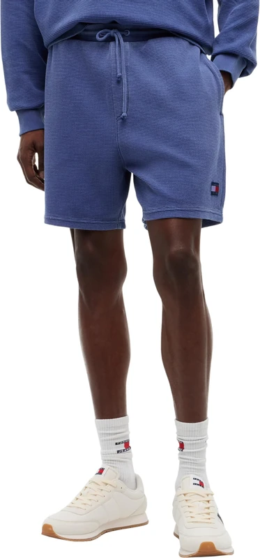 Tommy Jeans Men's Lounge Shorts Washed Waffle Beach with Drawstring, Purple (Blue Storm), M