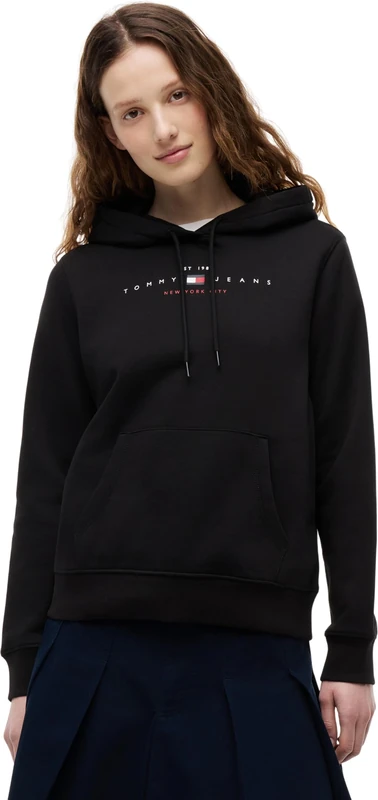 Tommy Jeans Women's Tjw Reg Us Linear Hoodie DW0DW23485 Pullover Hoodie, BLACK (Black), XXS