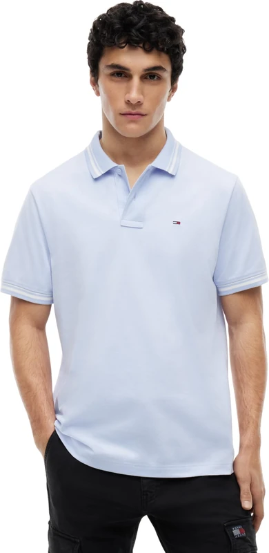 Tommy Jeans Men’s Polo Shirt Tipped Regular Fit, Blue (Moonlight Iris), XL