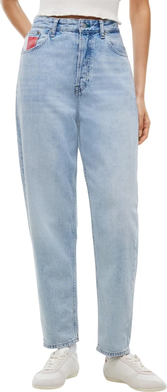 Tommy Jeans Women's Mom Jean Uh TPR RWB CBF Cj6013 DW0DW23467 Tapered, Denim (Denim Light), 31W / 28L