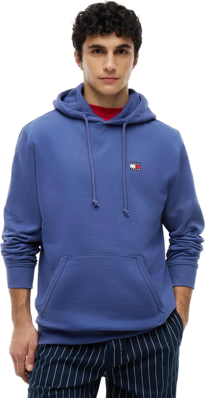 Tommy Jeans Men's TJM Reg Badge Hoodie Ext DM0DM21922 Pullover, Blue (Blue Storm), L