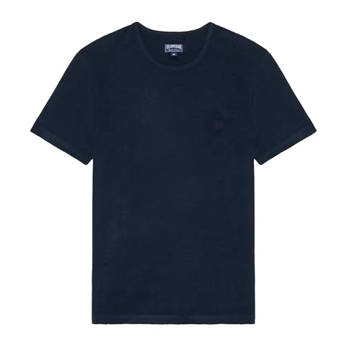 Vilebrequin Terry T-Shirt Solid M Navy - Round Neck Short Sleeve