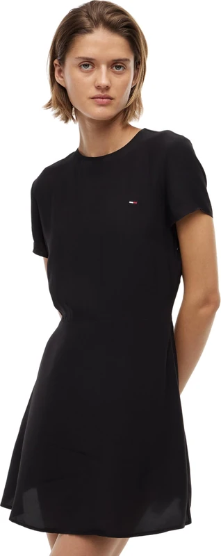 Tommy Jeans Women's Tjw F&F Ss Mini Dress Ext DW0DW21120 Flare Dress, Black (Black), XL - Image 1