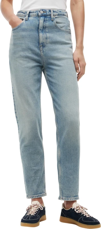 Tommy Jeans Women's Mom Jean Uh TPR Cj5115 DW0DW23089 Tapered, Denim (Denim Light), 27W x 28L - Image 1