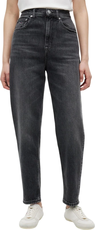 Tommy Jeans Women's Mom Jean Uh TPR Bi0187 Co DW0DW21812 Tapered, Denim (Denim Black), 33W x 30L - Image 1