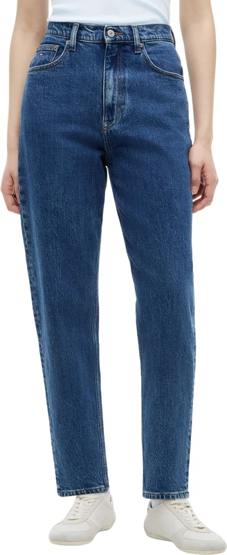 Tommy Jeans Women's Jeans Mom Tapered Fit, Blue (Denim Medium), 31W/28L