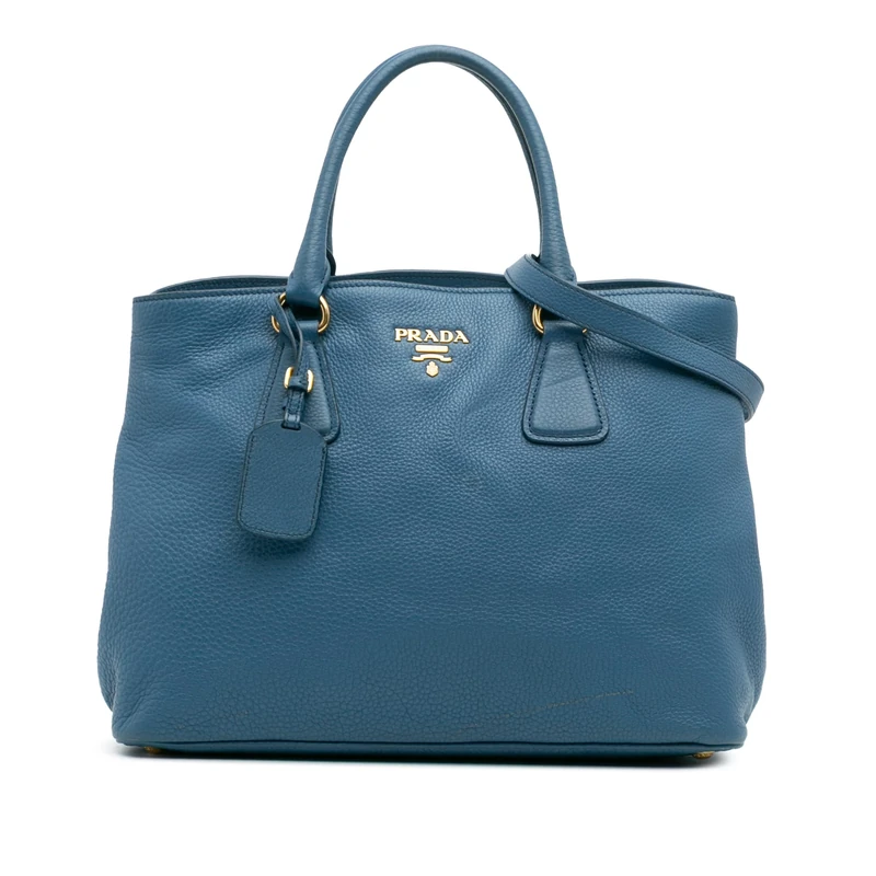 Prada Pre-Loved Vitello Daino Open Convertible Tote Handbag