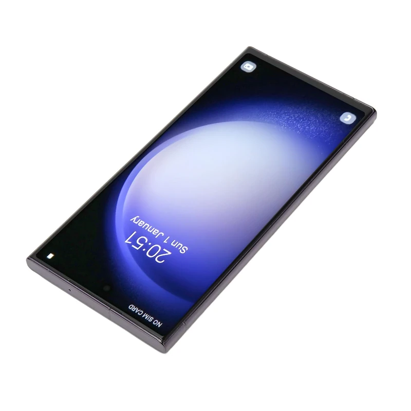 Generic Ultra Thin Mobile Phone, Face Locked Mobile Phone 6800 MAh Front 16MP Rear 24MP Camera 1440x3088 Face Recognition 6 GB RAM 64GB ROM for Home (Black)