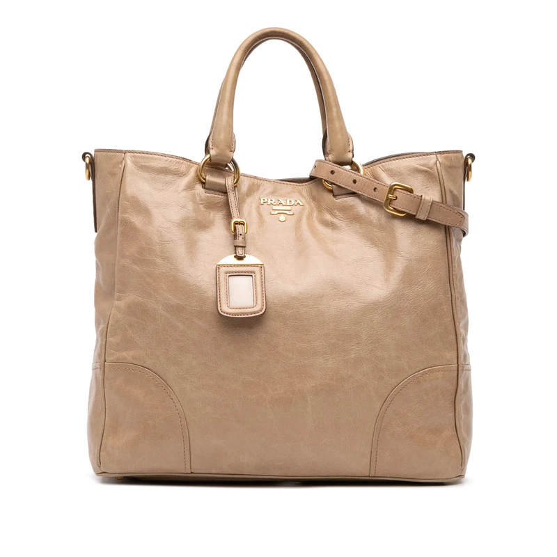 Prada Pre-Loved Vitello Shine Satchel Handbag