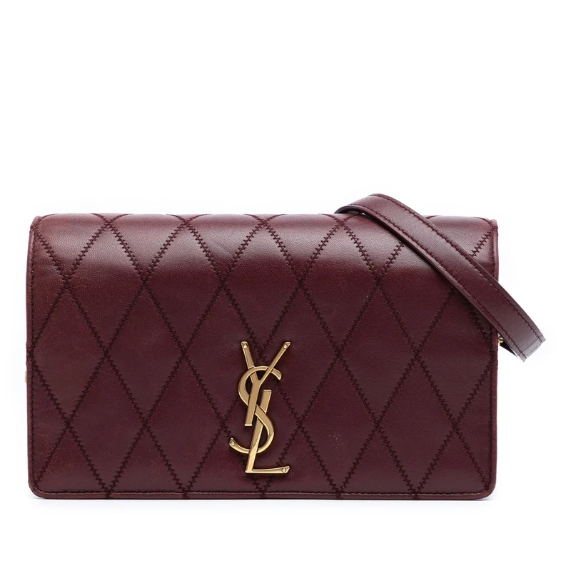 Saint Laurent Pre-Loved Diamond Quilted Lambskin Angie Chain Bag