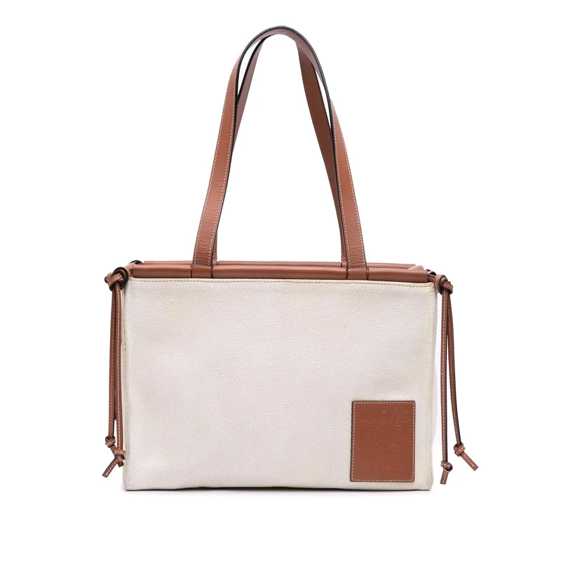 LOEWE Pre-Loved Small Canvas Cushion Tote Bag