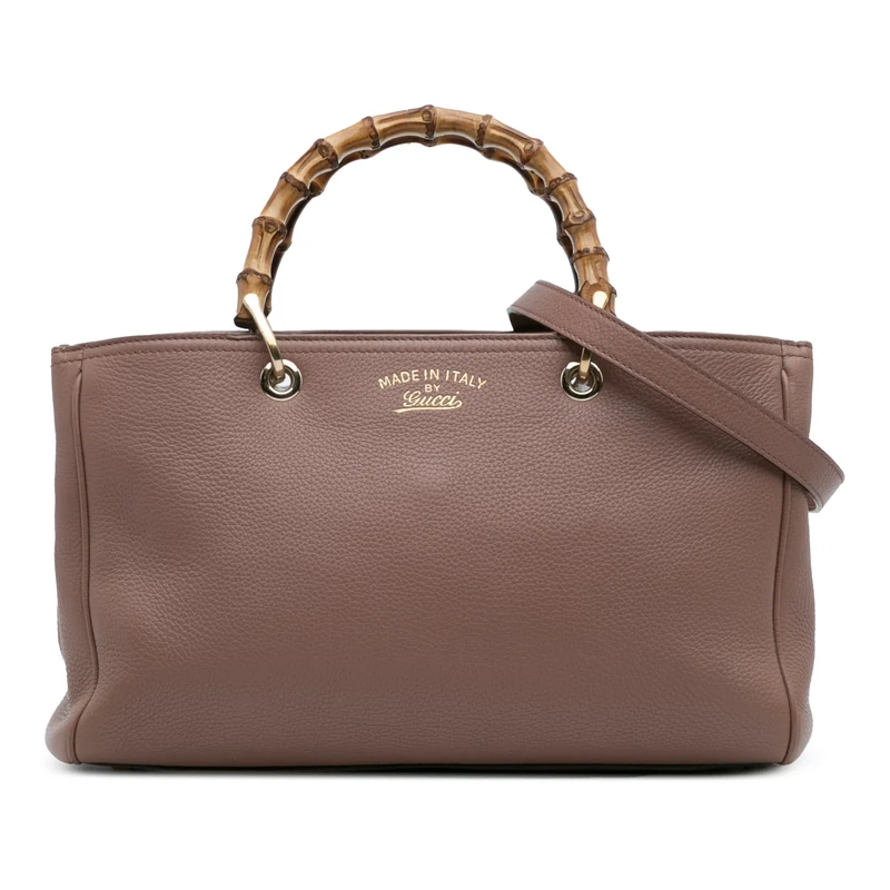 Gucci Pre-Loved Medium Calfskin Bamboo Shopper Satchel