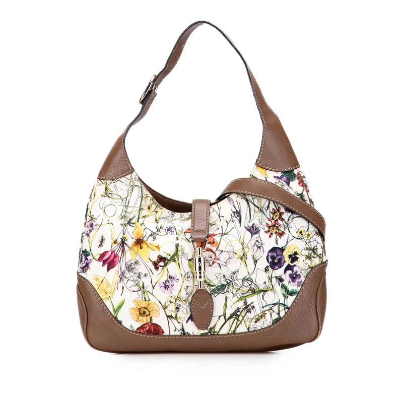 Pre-Loved Flora Canvas Jackie O Bouvier Crossbody