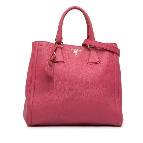 Prada Pre-Loved Vitello Daino Open Convertible Tote Handbag