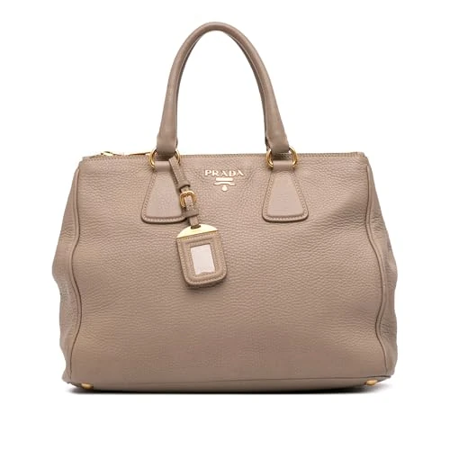 Prada Pre-Loved Vitello Daino Double Zip Convertible Tote