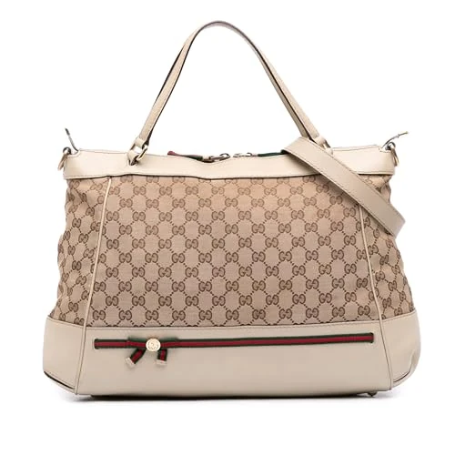 Gucci Pre-Loved GG Canvas Web Mayfair Satchel