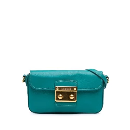 Miu Miu Pre-Loved Goatskin Madras Crossbody Bag