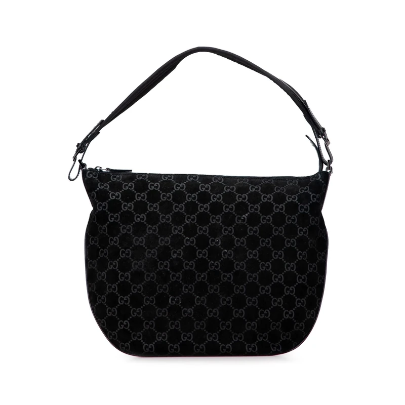 Gucci Pre-Loved GG Suede Hobo