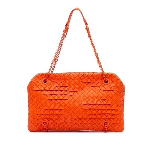 Bottega Veneta Pre-Loved Nappa Intrecciato Ruffle Duo Shoulder Bag