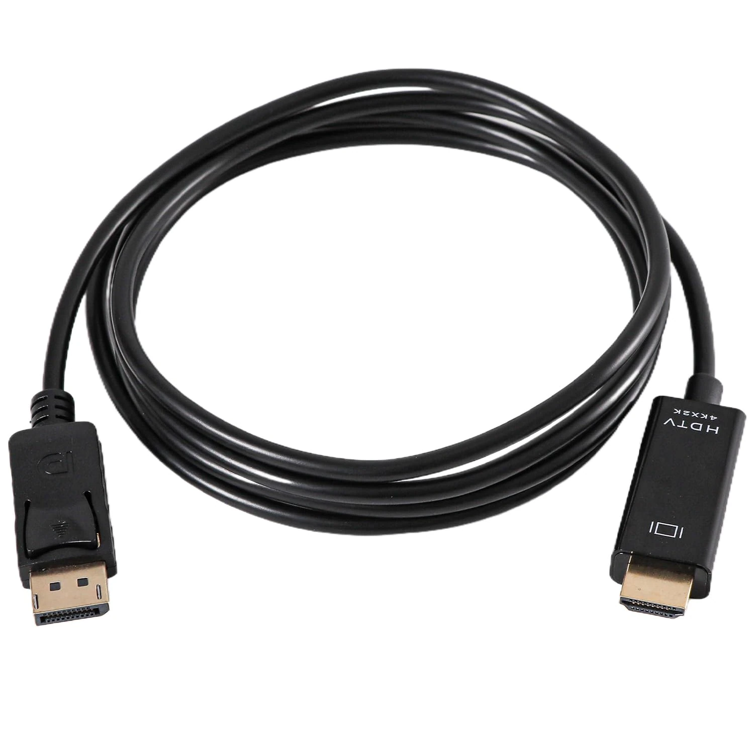 1 Pcs DisplayPort to HDMI Uni-Direction Cable Gold-Plated Cord,4K DisplayPort to HDMI 1.8M Cable,Compatible with PC TV Projector Monitor Laptop Dell HP Asus Lenovo and More(Black)