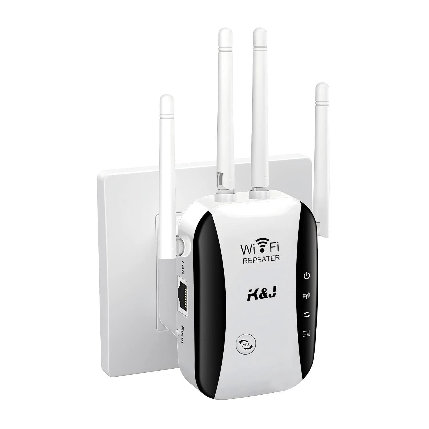 2025 Newest WiFi Extender, WiFi Booster, 4 Antennas Up to 5000 Sq.ft and 50 Devices, WiFi Repeater, Wireless Internet Repeater with Ethernet Port, 1-Click Setup, Access Point, UK plug - White