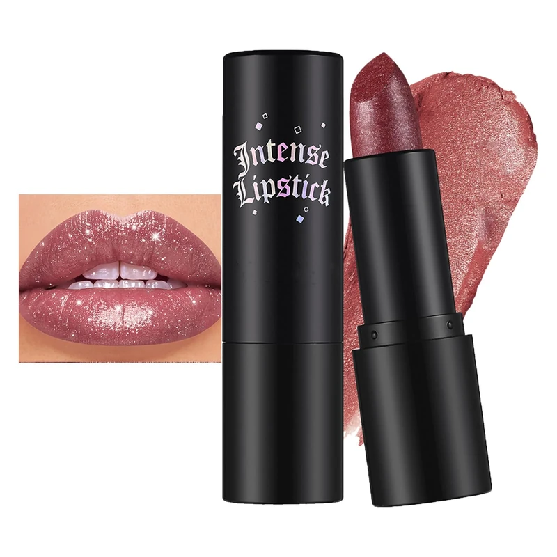 QUIWEN Red Diamond Glitter Lipstick - Waterproof Matte Shine