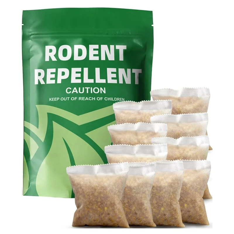 ADMUIPL Mouse Repellent Pouches, Peppermint Rat Repellent, Mice Repellent Indoor, Rodent Repellant for Home, Rat Deterrent Outdoor Garden, Mouse Deterrents, Better Than Ultrasonic-10P