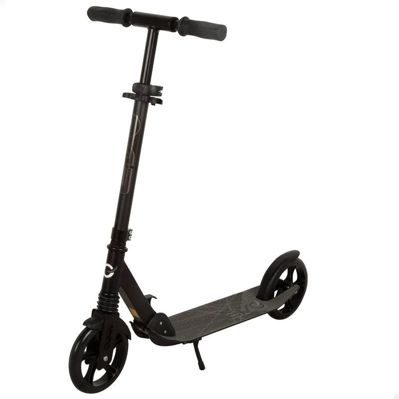 ColorBaby EVO Children's Scooter with 2 Wheels, Black, Folding, Rear Brake, Side Support, Non-Slip Base, 86 x 39 x 96 cm, Max. 100 kg, Toys for Children 8 Years, Children's Scooters (54348)