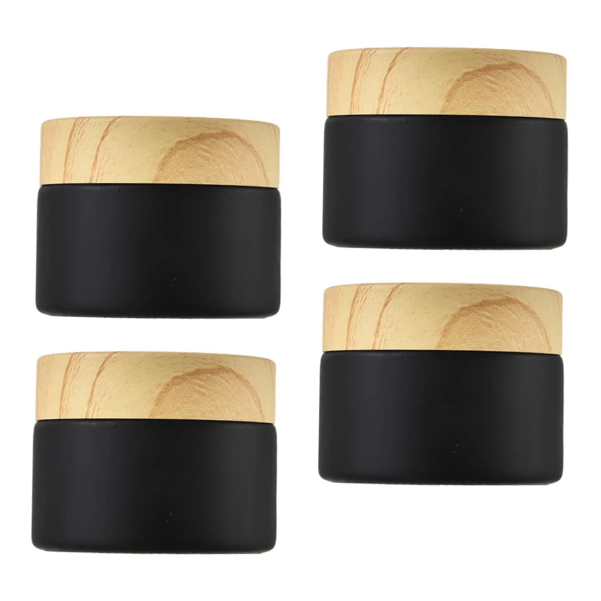 ULTECHNOVO 4Pcs Portable Glass Cream Jar for Cosmetics Small Wide-mouth Lotion Container Refillable Cosmetic Pot for Body Butter Moisturizer Storage and Travel Use