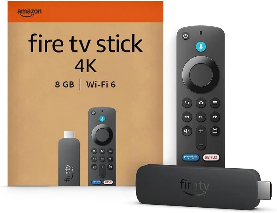 Amazon Fire TV Stick 4K (Newest gen), supports Wi-Fi 6, Dolby Vision/Atmos, HDR10+ - (EU Plug Version for UK Streaming)