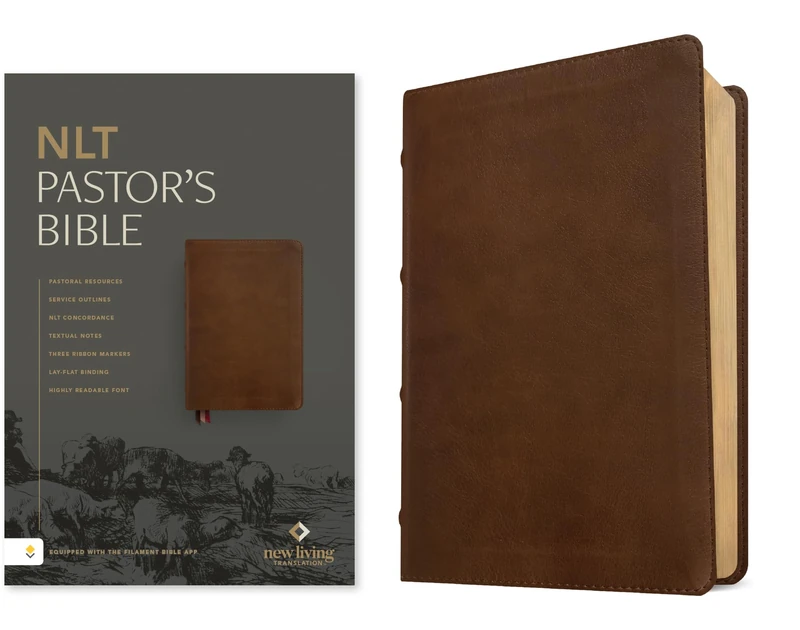 NLT Pastor's Bible, Filament Enabled (LeatherLike, Brown, Red Letter)