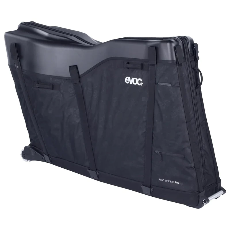 EVOC Road Bike Bag PRO Bike Case (Foldable Bike Transport Bag for Road & Triathlon Bikes, Remove Cockpit & Saddle, Clip-ON Wheel 3.0, max. wheelbase 112 cm, with Bike Stand PRO)