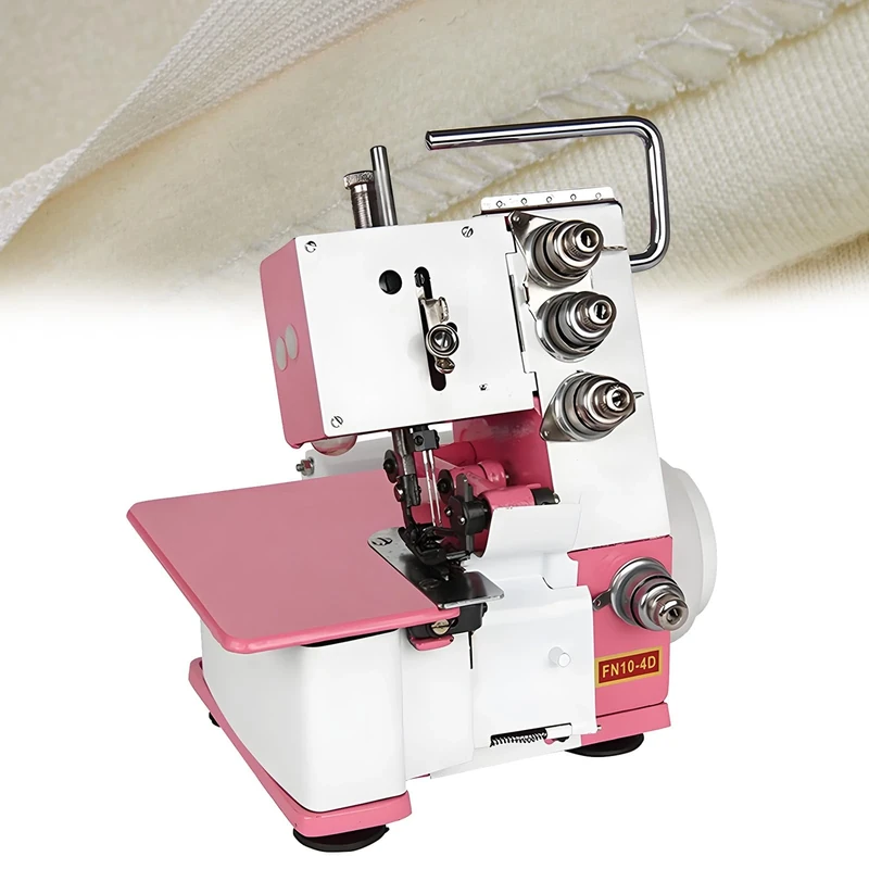 Four Threads Portable Sewing Machine with Adjustable Stitch Length Metal Frame Serger Overlock Sewing One Machine Small