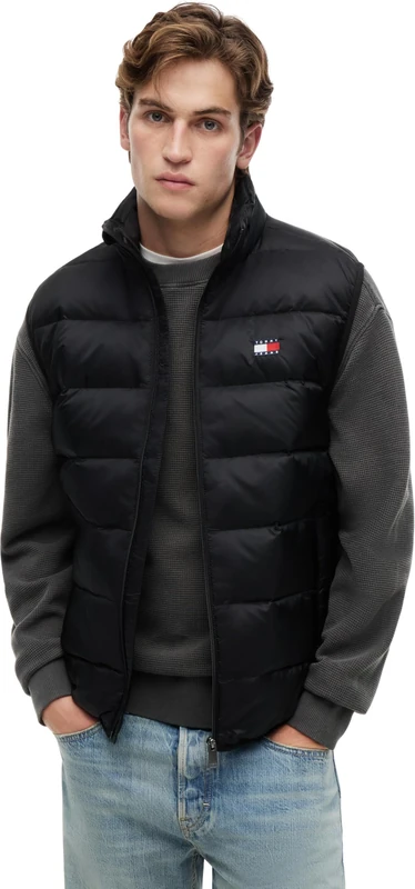 Tommy Jeans Men's TJM Light Down Vest Ext DM0DM23232, Black (Black), M