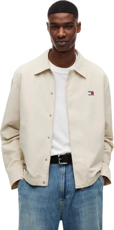 Tommy Jeans Men's Tjm City Life Coach Jacket DM0DM22733 Other Jackets, BEIGE (Classic Beige), L