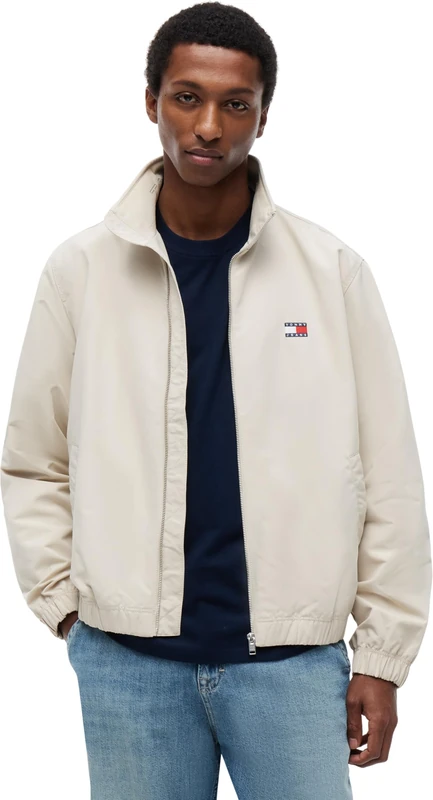 Tommy Jeans Men’s Windbreaker Jacket with Stretch Cuffs and Hem, Beige (Classic Beige), 4XL