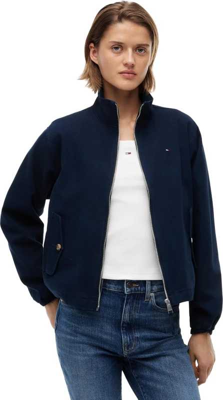 Tommy Jeans Women’s Cotton Transitional Jacket with Zip, Blue (Dark Night Navy), 2XL