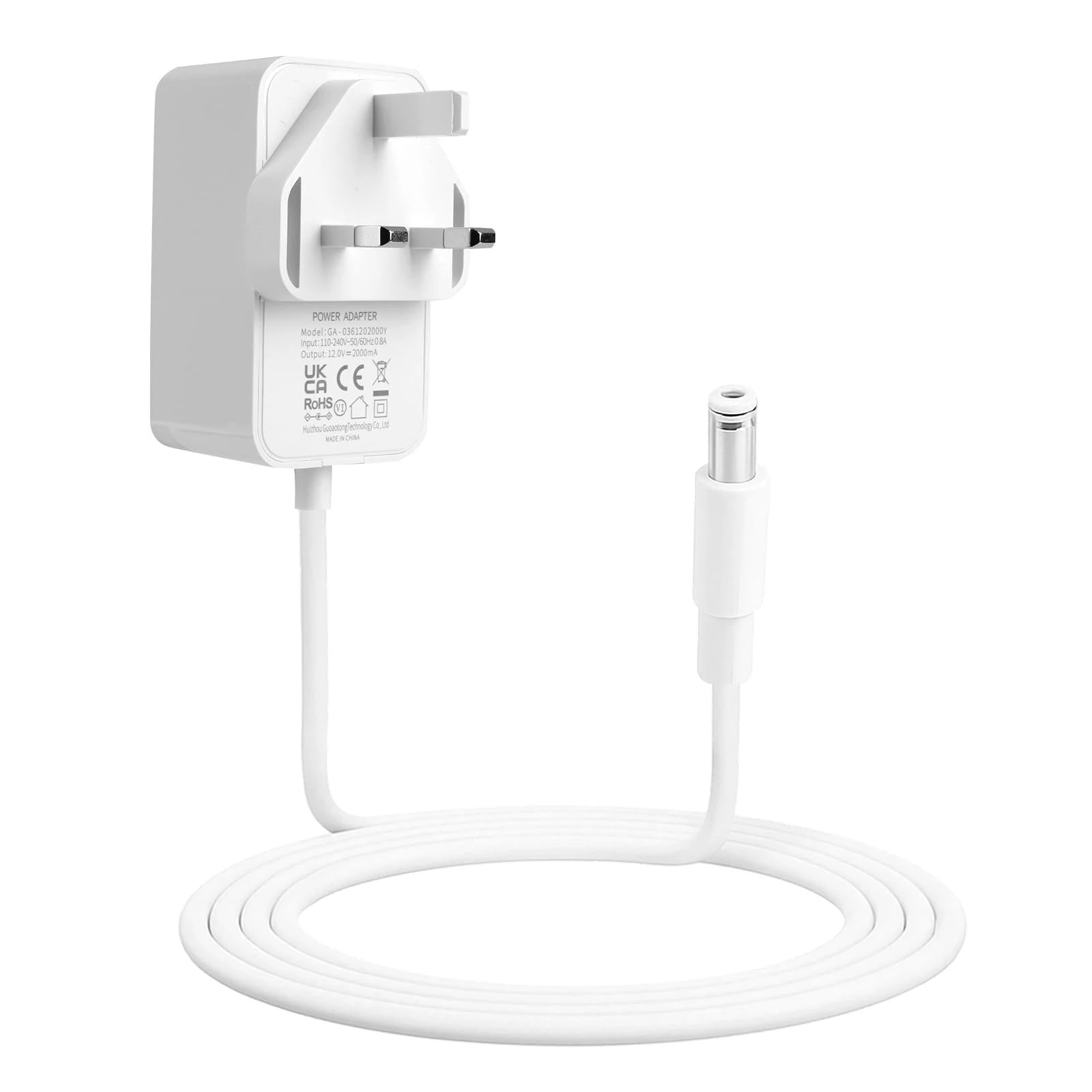 1.5M 12V 2A Power Supply Adapter for BT Openreach ONT EchoLife HG612 Fibre optic Modem Power Cable Replacement Charger for Router Desk Lamp Atomizer Android Screen White(UKCA Certification)