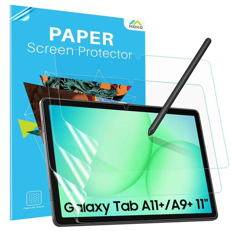 MoKo 3 Pack Paper-Feel Screen Protector for 11 Inch Samsung Galaxy Tab A11 Plus/A11+ 2025, Anti-Glare Matte PET Film for Samsung Tab A9 Plus/A9+ Tablet, Case Friendly, Bubble Free
