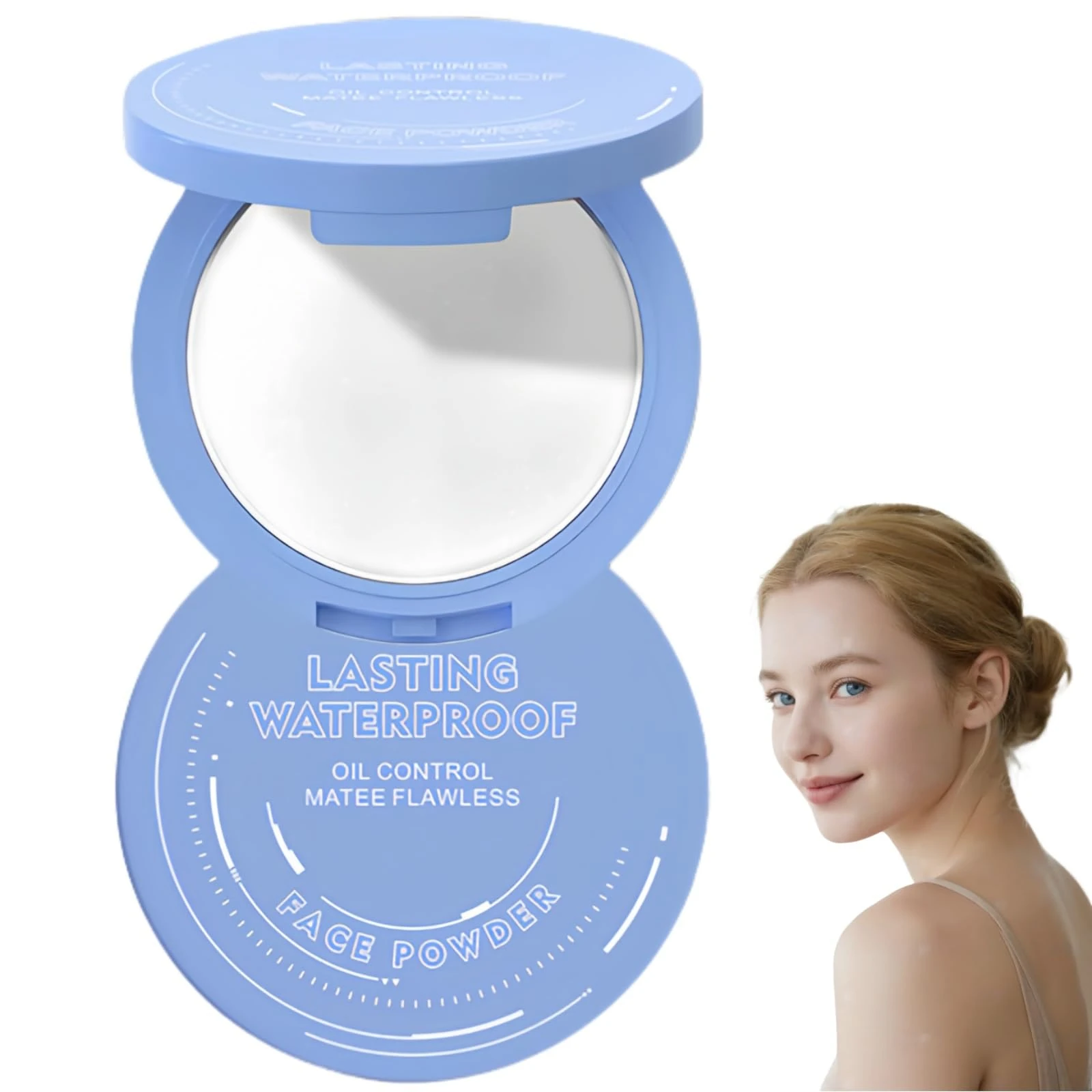 Face Powder & Setting Powder,Pressed Powders Makeup with Blurring,Matte & Oil Absorbing Finish,Translucent Finishing Powders,Long Lasting & Waterproof,Prevent Makeup Melt & Shine-Pearlescent White