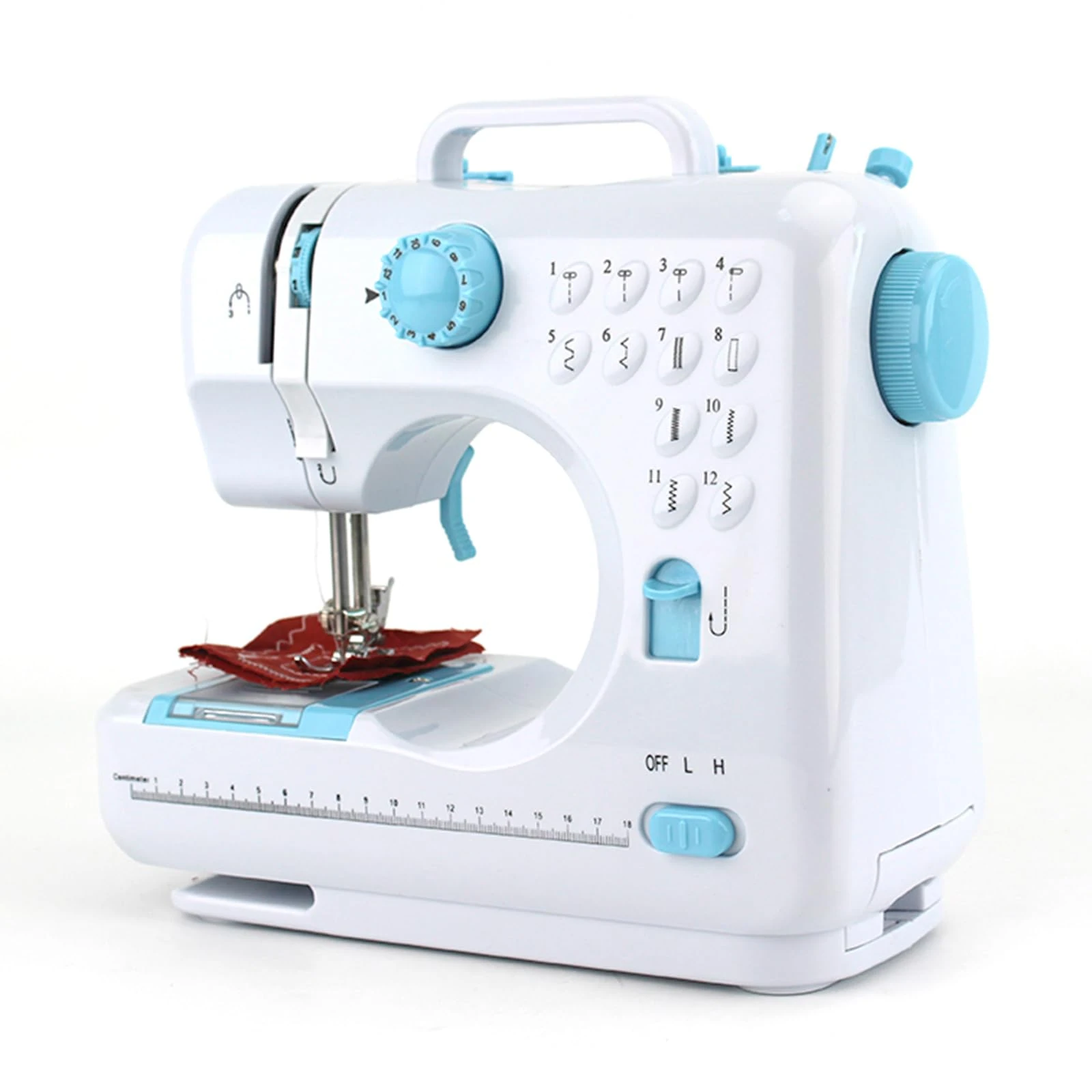 505A Sewing Machine for Beginners, 12 Stitches Mini Household Double Thread Sewing Machine (Blue Buttons), Dual Power Supply, in Basic Sewing Machines for Beginners & DIY