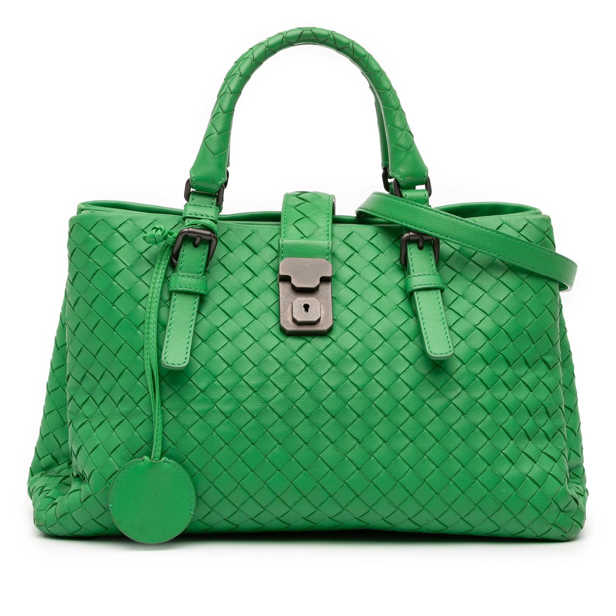 Bottega Veneta Pre-Loved Small Nappa Intrecciato Roma Satchel