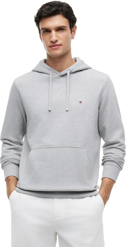 Tommy Hilfiger Men's Essential Terry Hoody Mw0Mw37235 Pullover Hoodie, GREY (Light Grey Heather), XS - Image 1