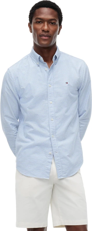 Tommy Hilfiger Men's Shirt Heritage Oxford Gingham Regular Fit, Blue (Cloudy Blue/Check), S