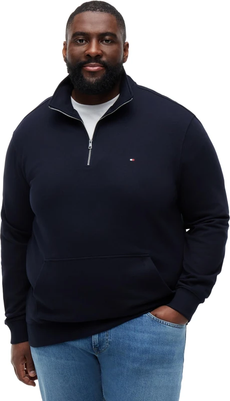 Tommy Hilfiger Men's Bt-Essential Terry New 1/4 Zip-B MW0MW45103 Half Zip Sweatshirt, BLUE (Desert Sky), 3XL_Plus